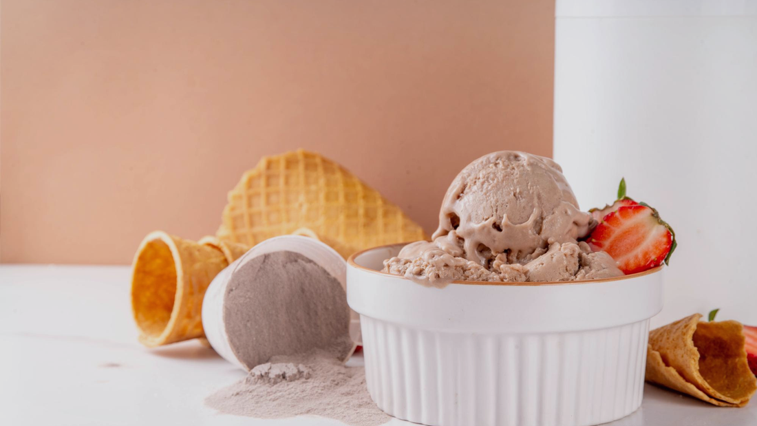 Helado proteico de chocolate