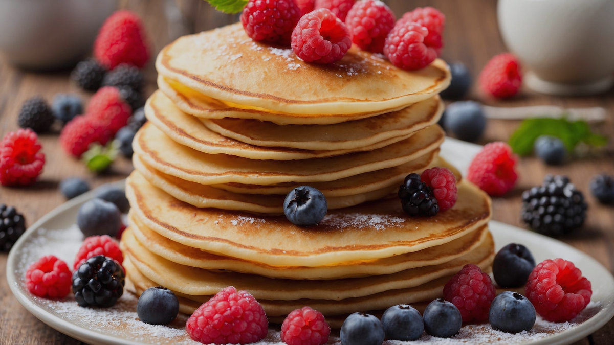 Tortitas proteicas con frutos rojos