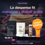 Pack Kitchen: proteína, Evocakes, harina y sirope con shaker gratis
