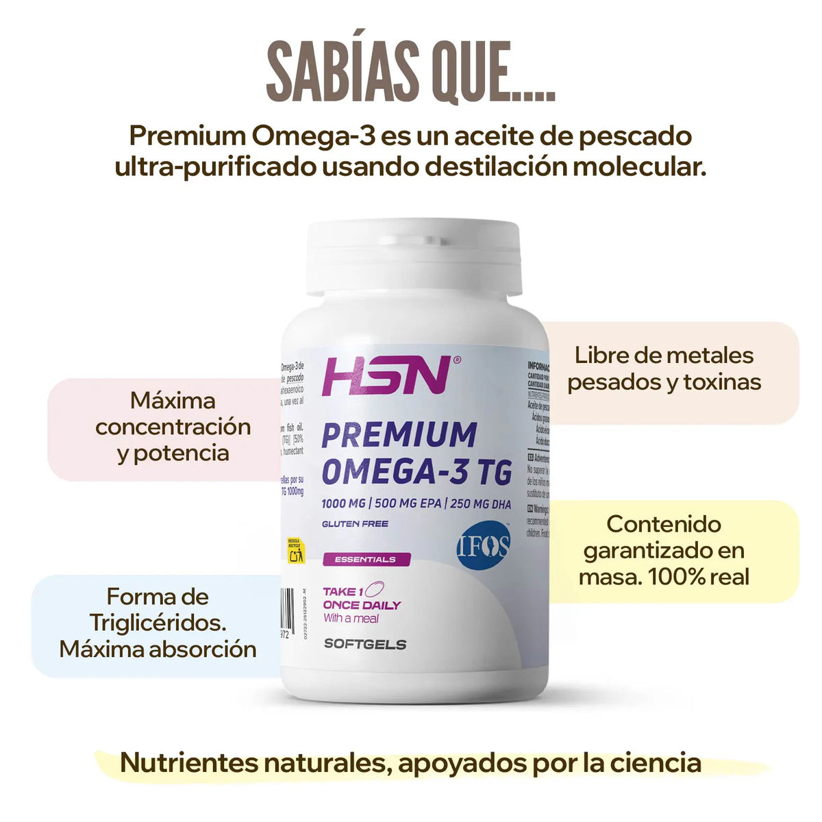 Premium omega-3 TG HSN: certificación IFOS