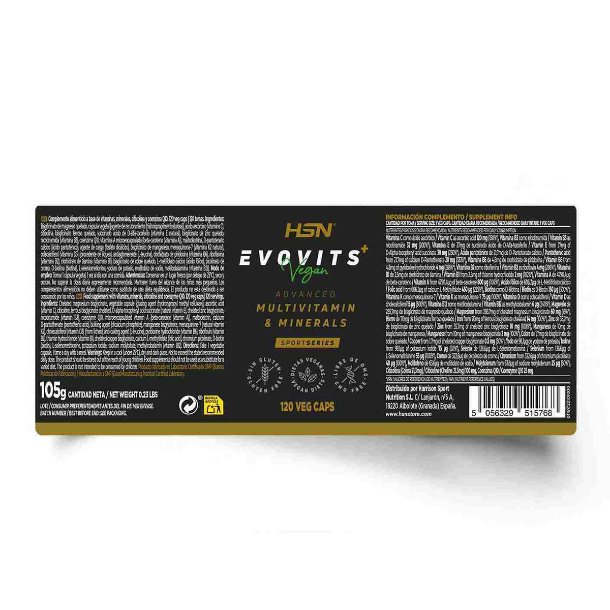 Etiqueta de Evovits plus+ HSN
