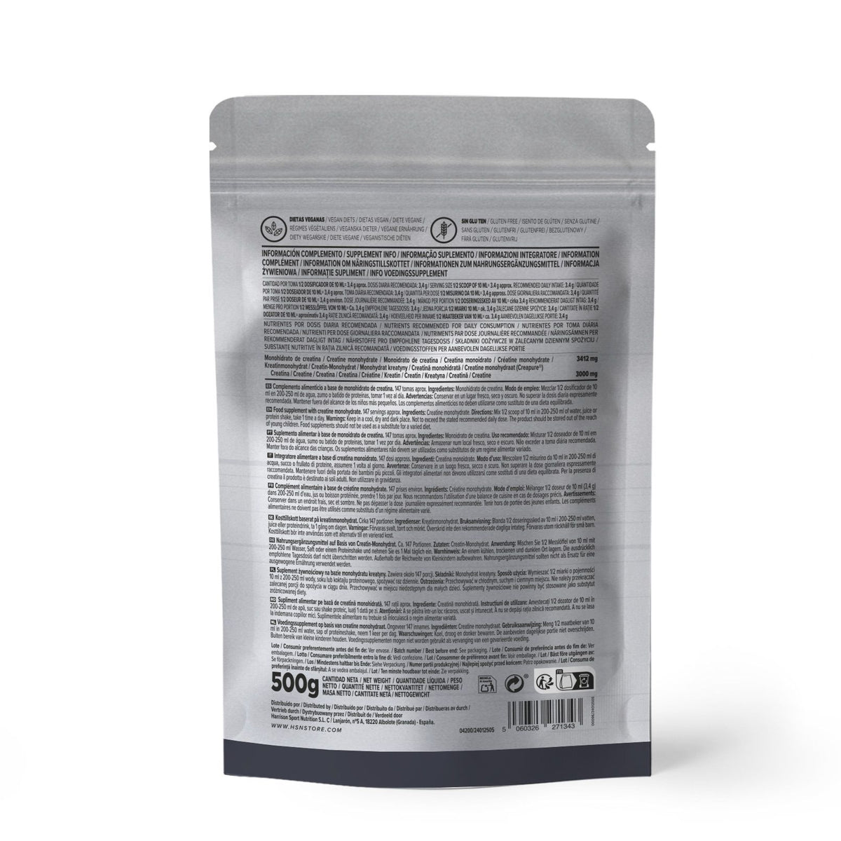 Creatina Excell (100% Creapure®) en polvo