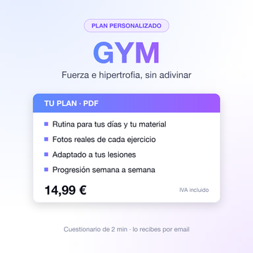 Plan Entrenamiento Gym