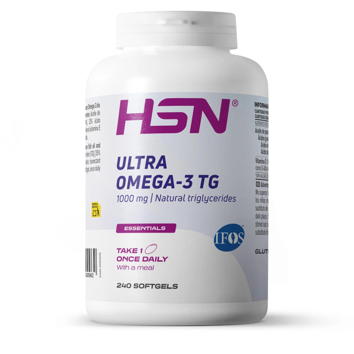 Ultra omega-3 TG IFOS HSN, bote de 240 perlas